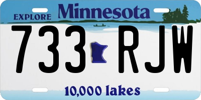 MN license plate 733RJW