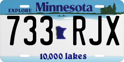 MN license plate 733RJX