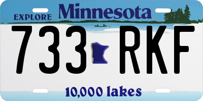 MN license plate 733RKF