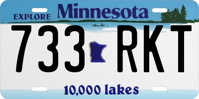 MN license plate 733RKT