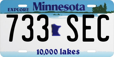 MN license plate 733SEC