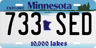 MN license plate 733SED