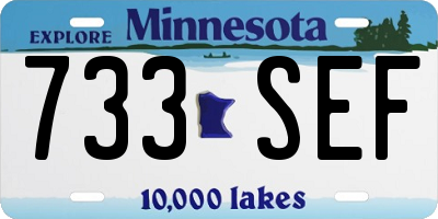 MN license plate 733SEF