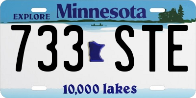 MN license plate 733STE