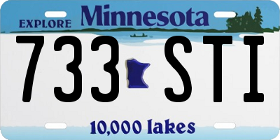 MN license plate 733STI