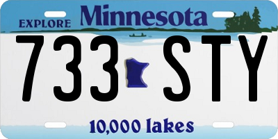 MN license plate 733STY