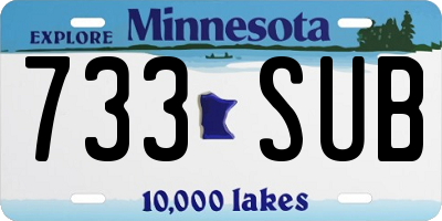 MN license plate 733SUB