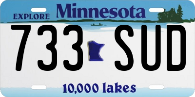 MN license plate 733SUD