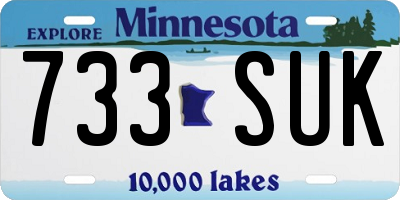 MN license plate 733SUK