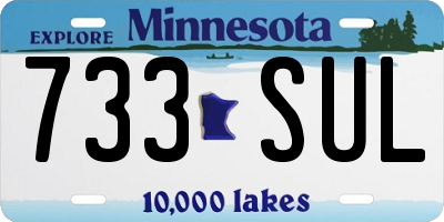 MN license plate 733SUL