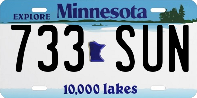 MN license plate 733SUN