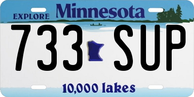 MN license plate 733SUP