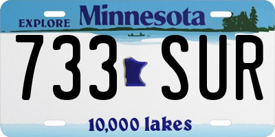 MN license plate 733SUR
