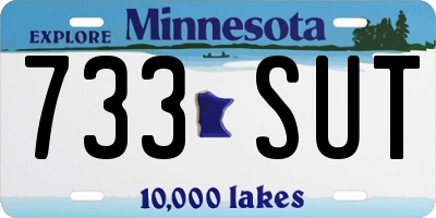 MN license plate 733SUT