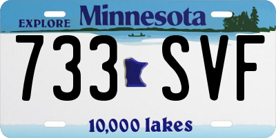 MN license plate 733SVF
