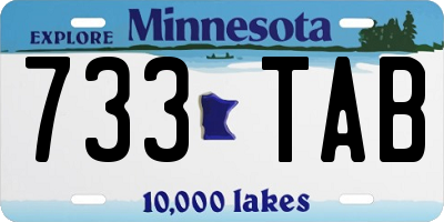 MN license plate 733TAB