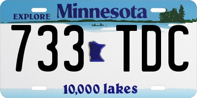 MN license plate 733TDC