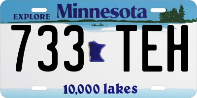 MN license plate 733TEH