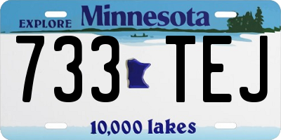 MN license plate 733TEJ
