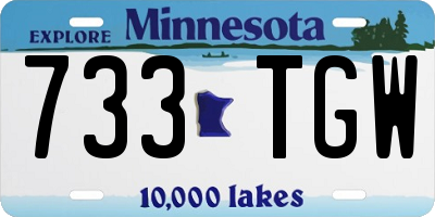 MN license plate 733TGW