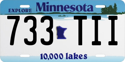 MN license plate 733TII