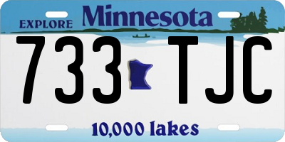 MN license plate 733TJC