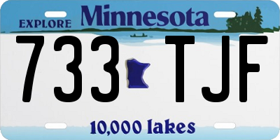 MN license plate 733TJF