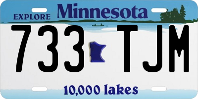 MN license plate 733TJM