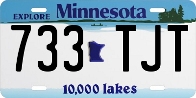 MN license plate 733TJT