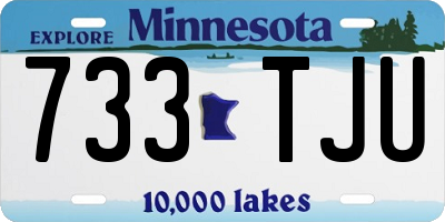 MN license plate 733TJU