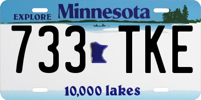 MN license plate 733TKE