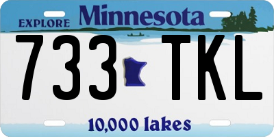 MN license plate 733TKL