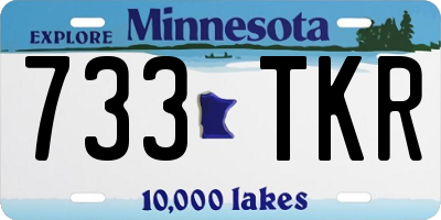 MN license plate 733TKR