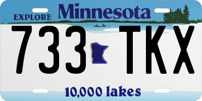 MN license plate 733TKX
