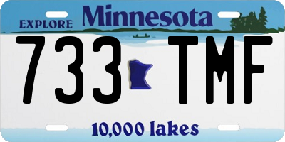 MN license plate 733TMF