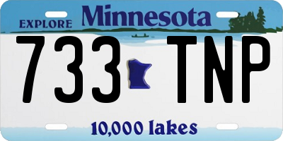 MN license plate 733TNP