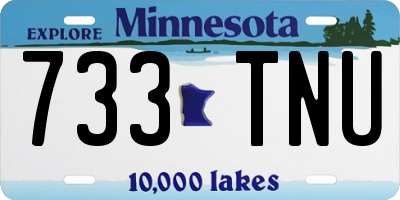 MN license plate 733TNU