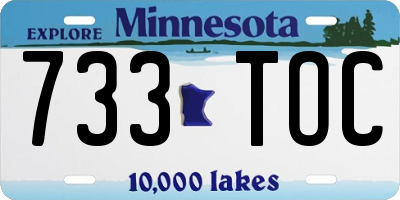 MN license plate 733TOC
