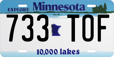 MN license plate 733TOF