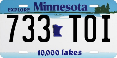 MN license plate 733TOI