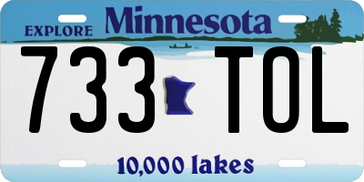 MN license plate 733TOL