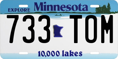 MN license plate 733TOM