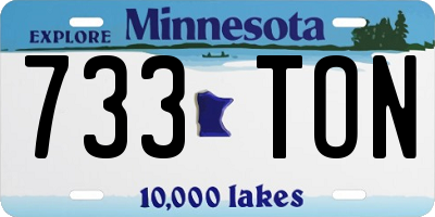 MN license plate 733TON