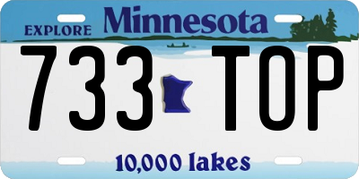 MN license plate 733TOP