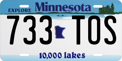 MN license plate 733TOS