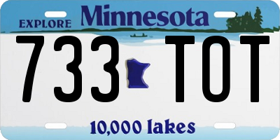 MN license plate 733TOT