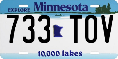 MN license plate 733TOV