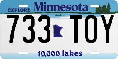 MN license plate 733TOY