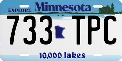 MN license plate 733TPC