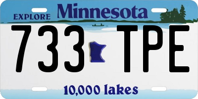 MN license plate 733TPE